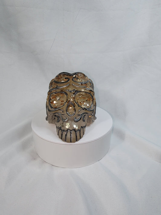 R3-Gold and Silver Skull pen/brush holder