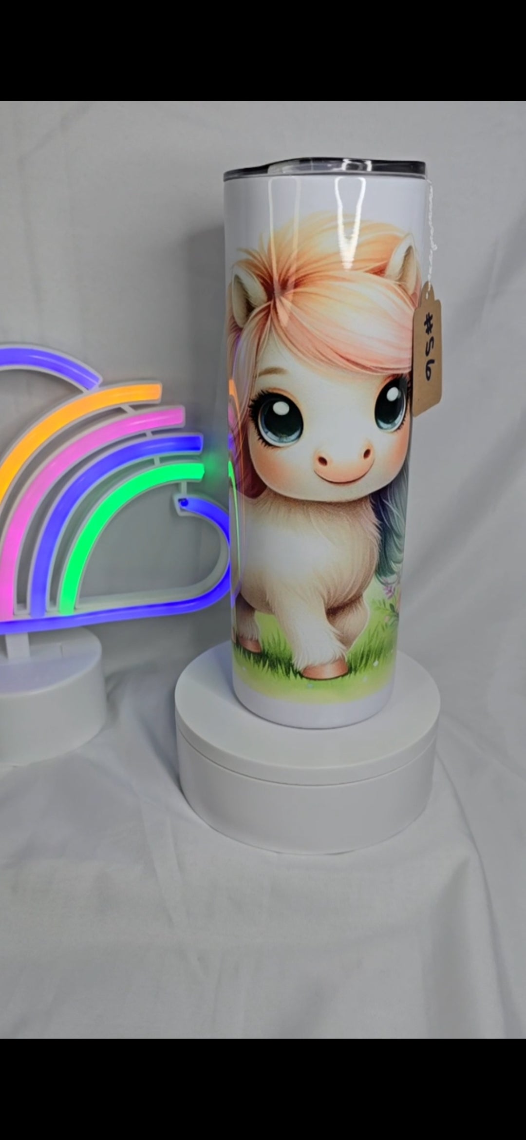 S6- 20 oz Pretty Pony sublimation tumbler