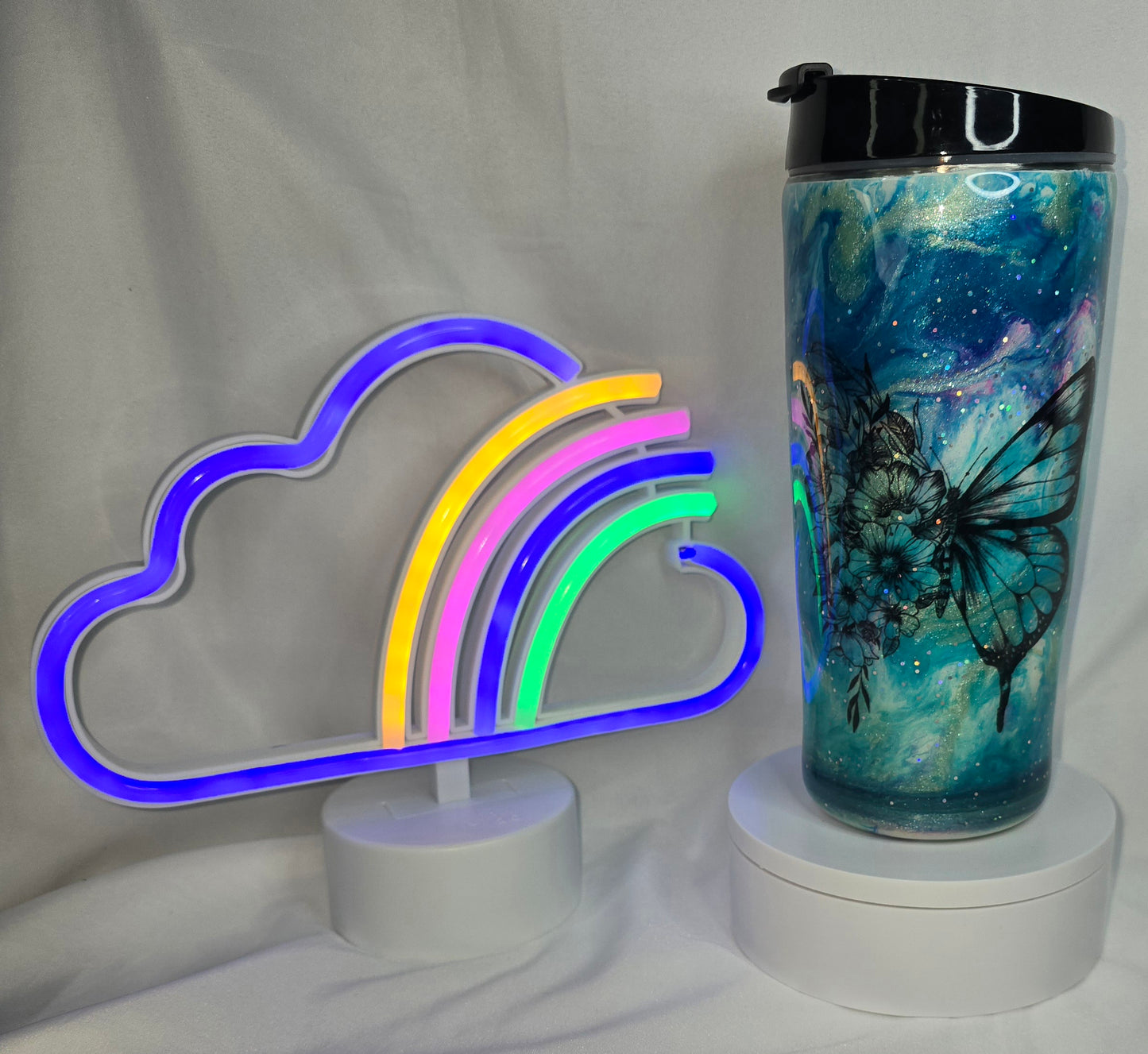 158- 20 oz butterfly travel mug