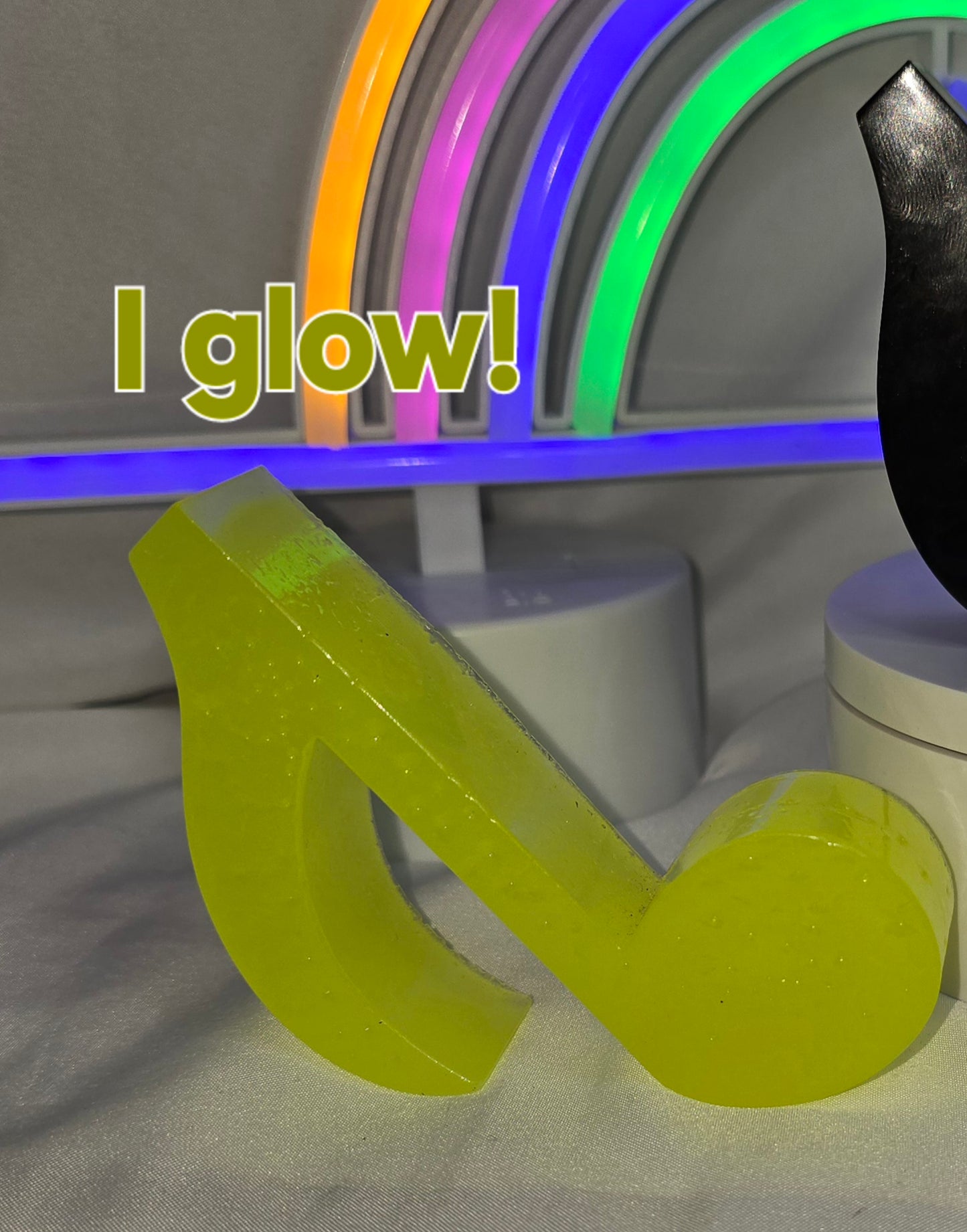 Large glow in the dark resin music note