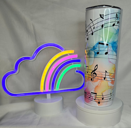 S38- Colorful Music notes 20 oz sublimated tumbler/damaged clearance