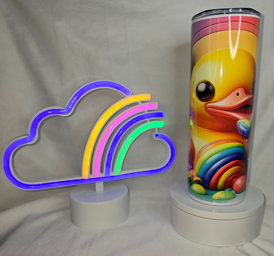 S45- 20 oz rainbow duckie sublimated tumbler