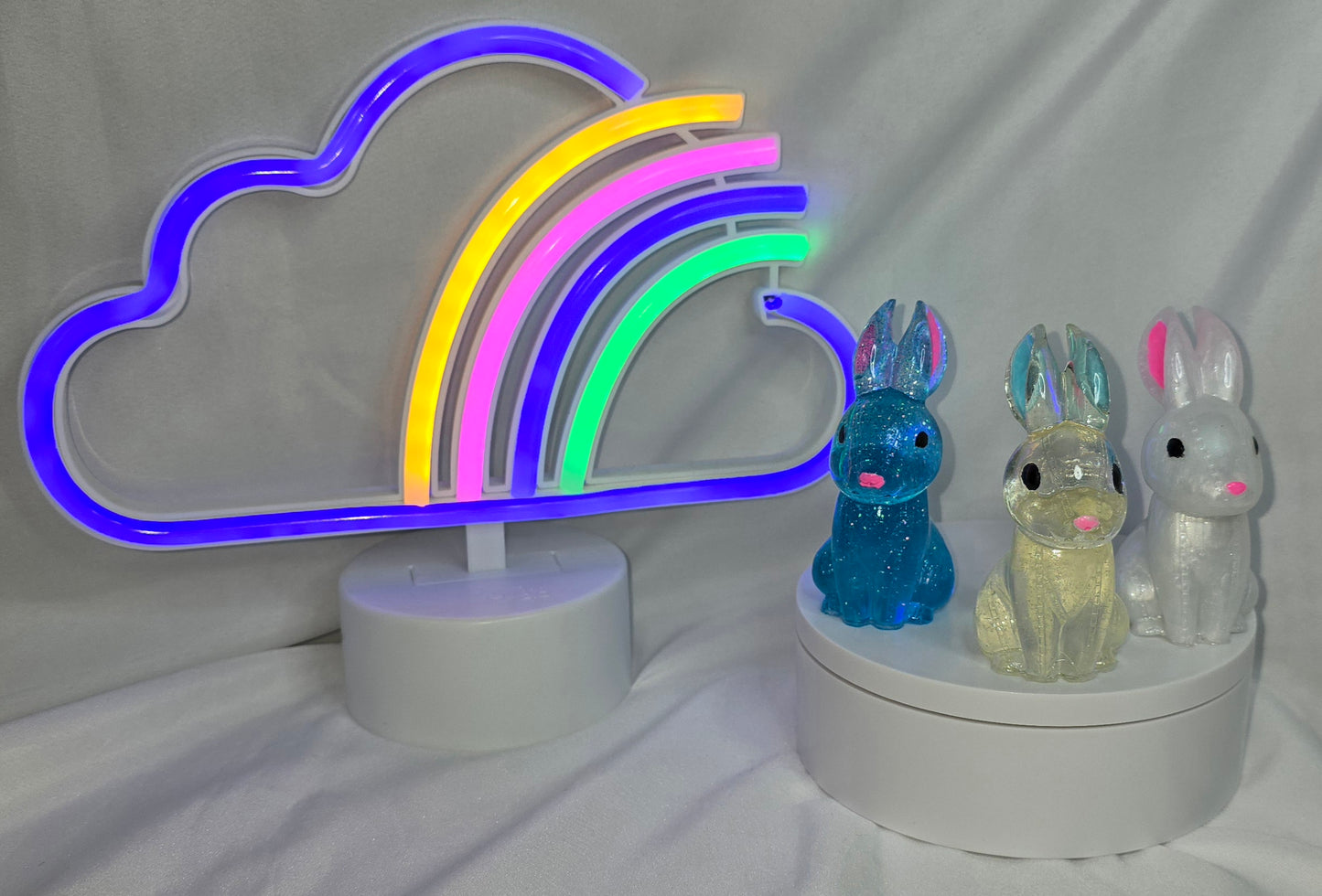Bunny rabbit hand painted resin figurine