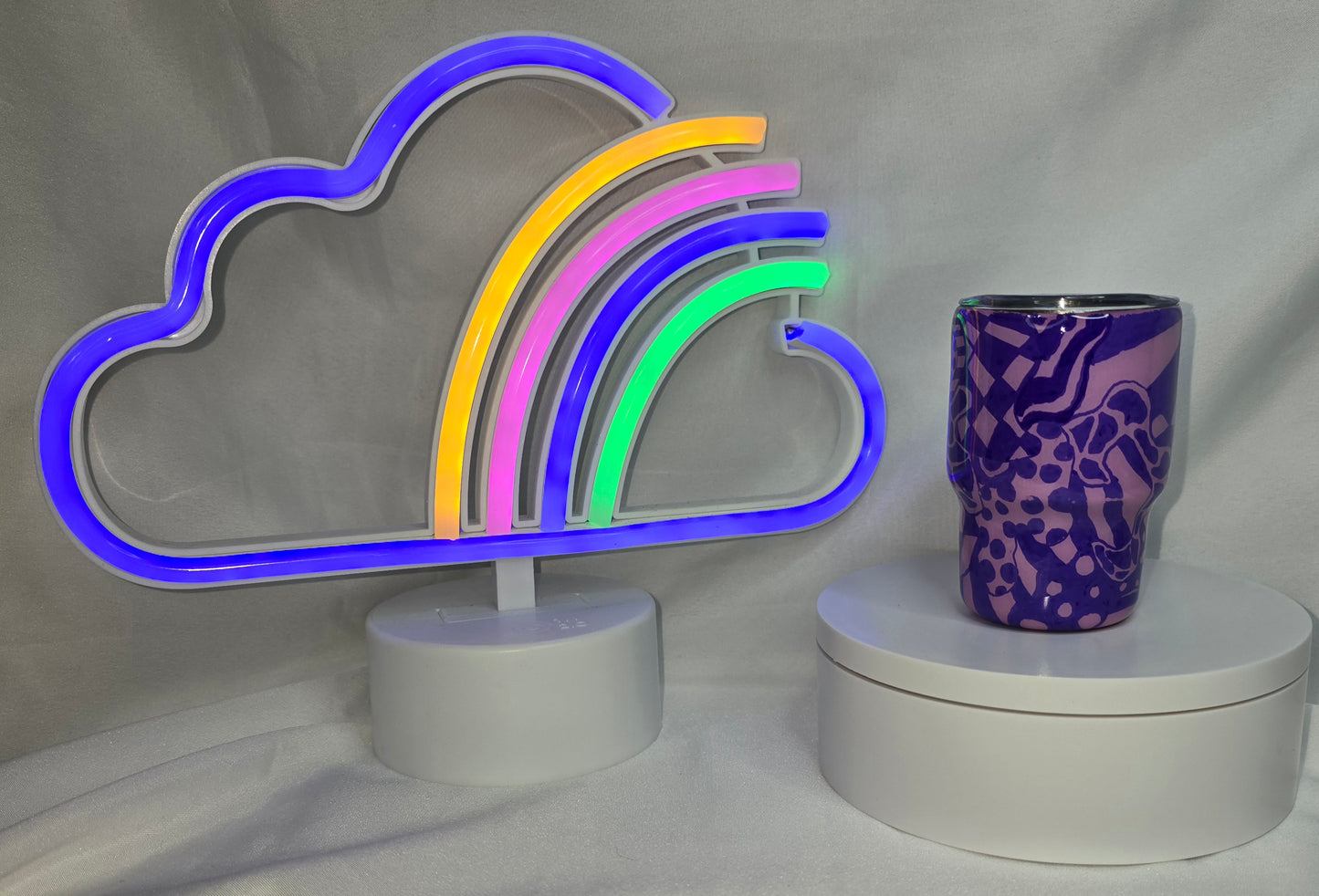 162- 3 oz purple tangle art shot tumbler