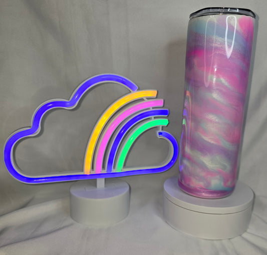 148- 20 oz pastel pink and blue tumbler