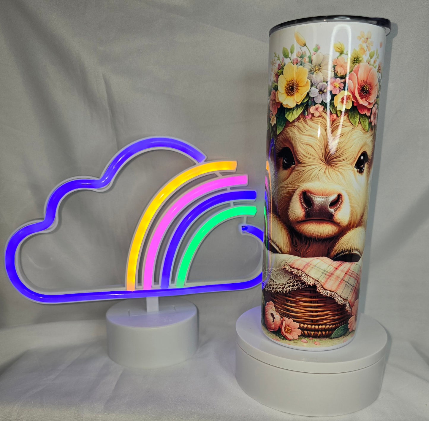 S33- Spring Highland cow 20 oz sublimated tumbler