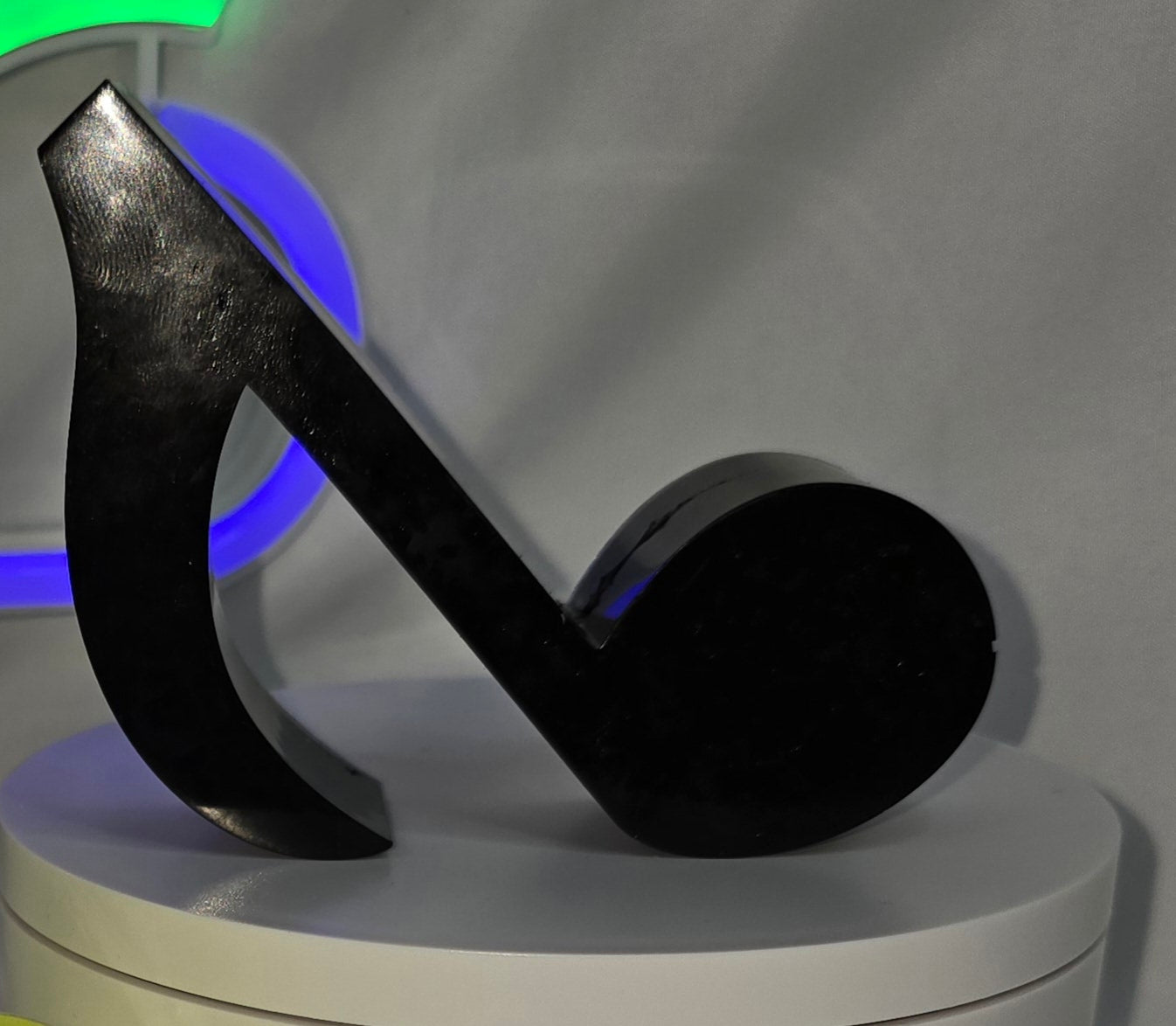 Large glow in the dark resin music note