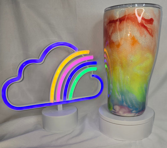 159-30 oz curved rainbow stainless tumbler