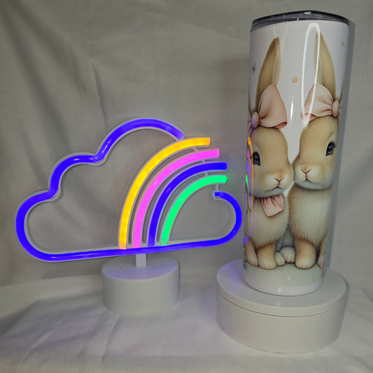 S25- Two bunnies sublimated 20 oz tumbler