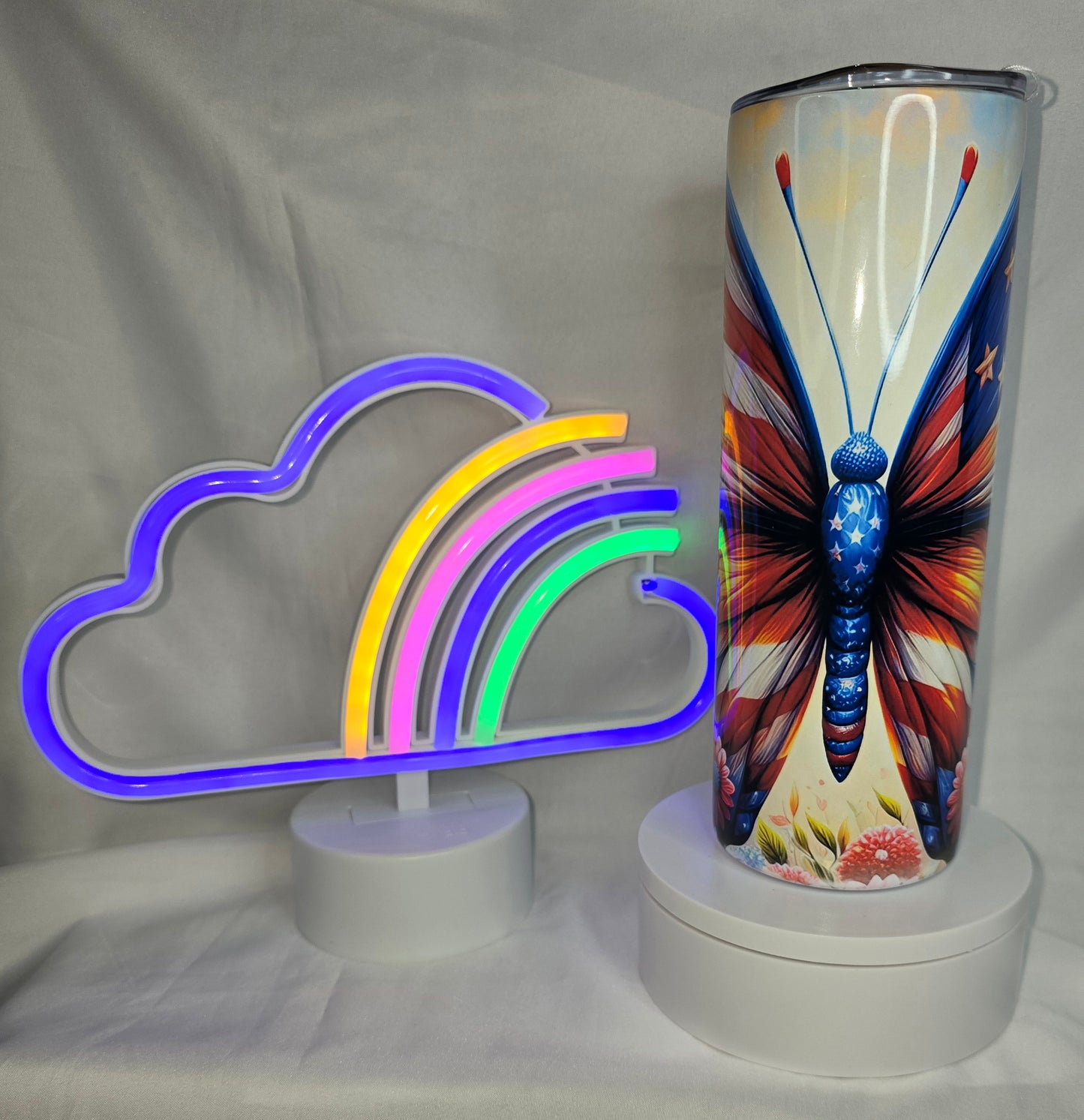 S37 - Patriotic Butterfly 20 oz sublimated tumbler