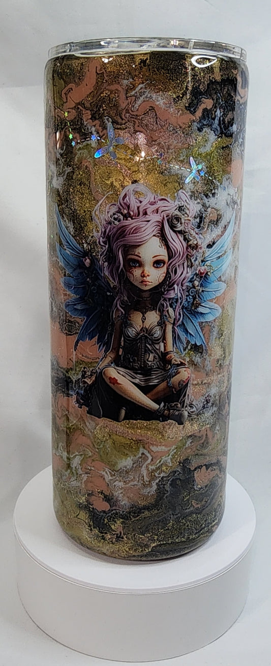 19-Bad Ass Fairy and Butterflies 30oz Thick Tumbler