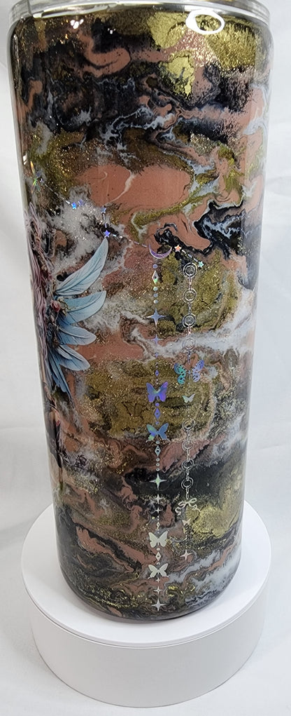 19-Bad Ass Fairy and Butterflies 30oz Thick Tumbler