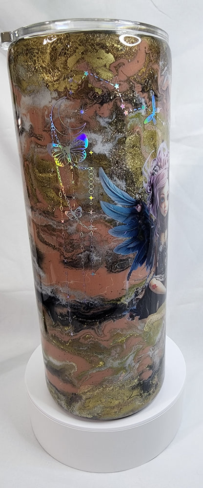 19-Bad Ass Fairy and Butterflies 30oz Thick Tumbler