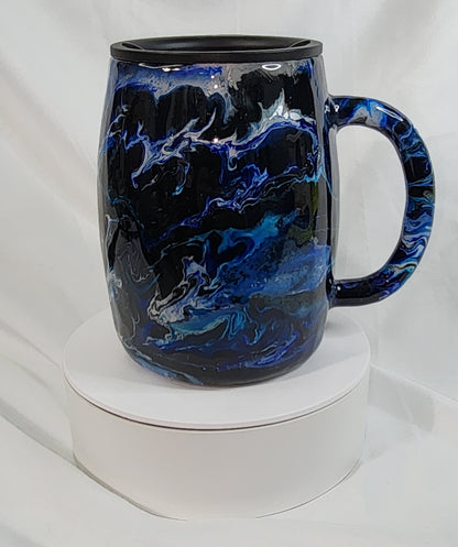 31-Blue alcohol ink Coffee mug