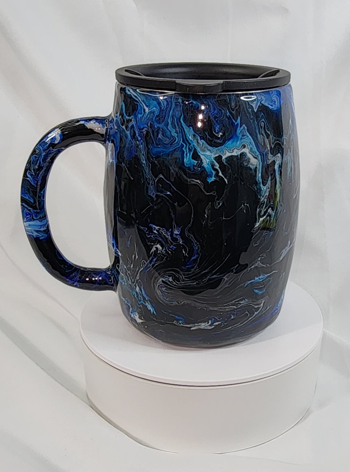 31-Blue alcohol ink Coffee mug