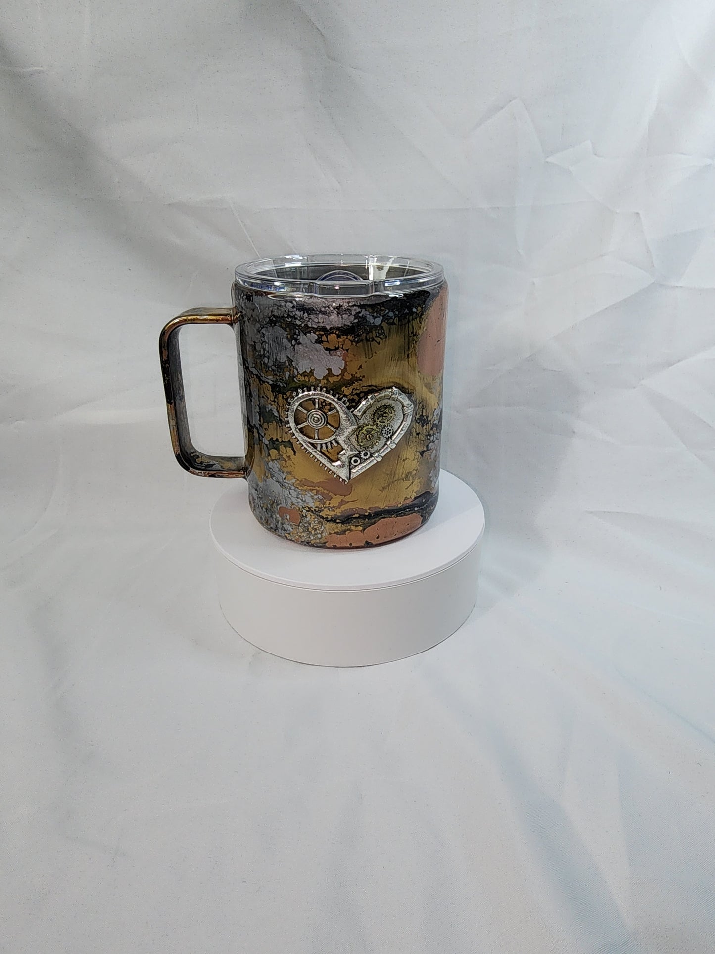 32-Grunge Steampunk Heart 12 oz Coffee mug