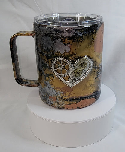 32-Grunge Steampunk Heart 12 oz Coffee mug