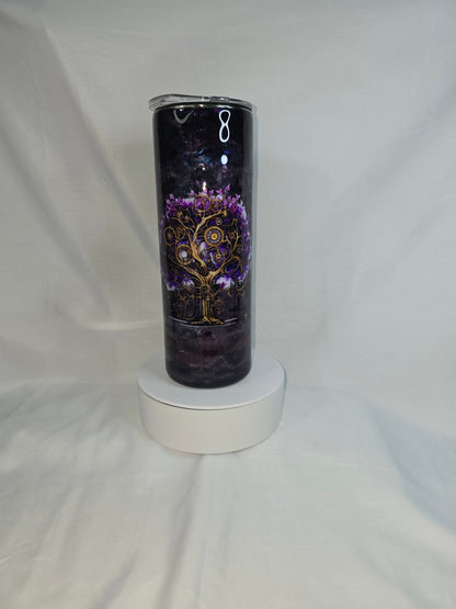 55-Purple steam punk tree 20 oz