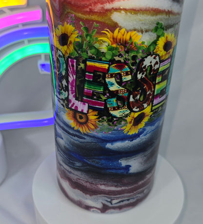 76-Rainbow Blessed 20 oz tumbler