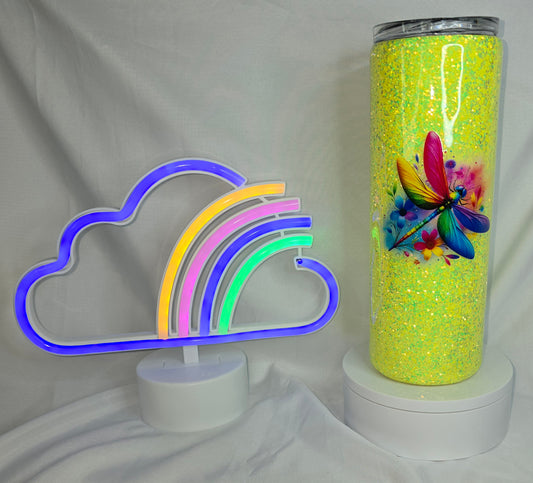 95-20 oz yellow dragonfly tumbler