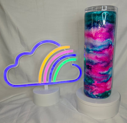 105-Blue and pink 20 oz tumbler