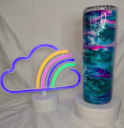 105-Blue and pink 20 oz tumbler