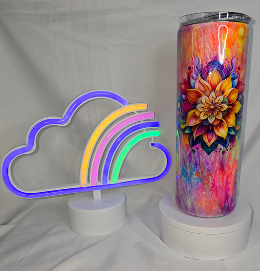 111-Neon flower 20oz tumbler