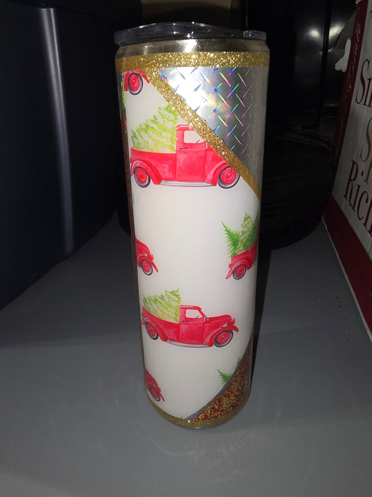 122-Christmas truck 30 oz