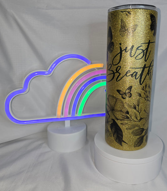 S17-Just breathe 20oz sublimated tumbler