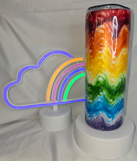 129- Rainbow waves 20 oz tumbler