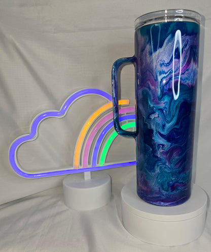 128- Blue and purple 20oz with handle