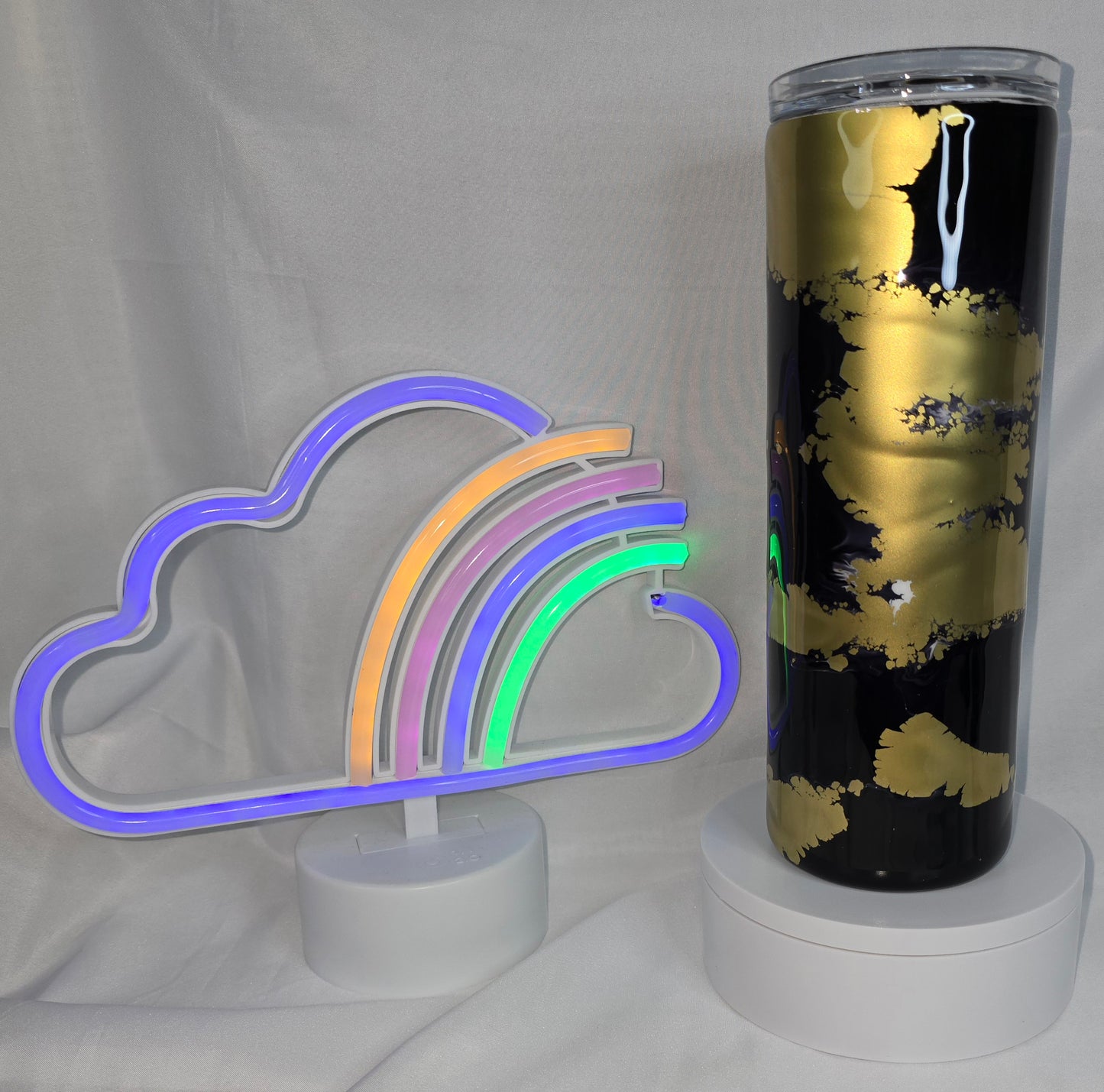 132- 20 oz Black and Gold epoxy tumbler