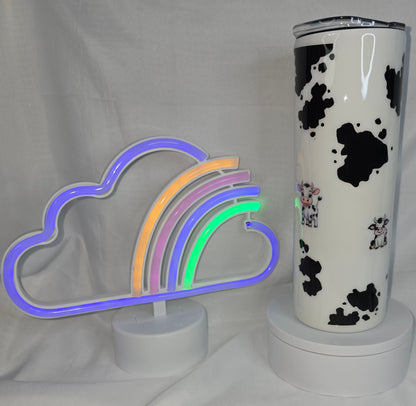 136- Cute 20 oz cow print epoxy tumbler