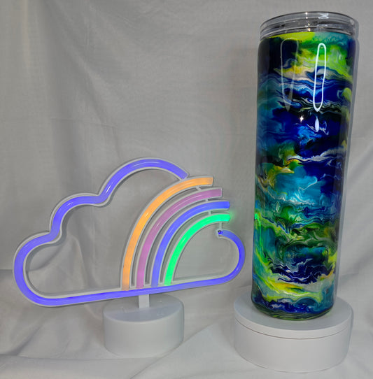 139- Blue and green 30 oz epoxy tumbler