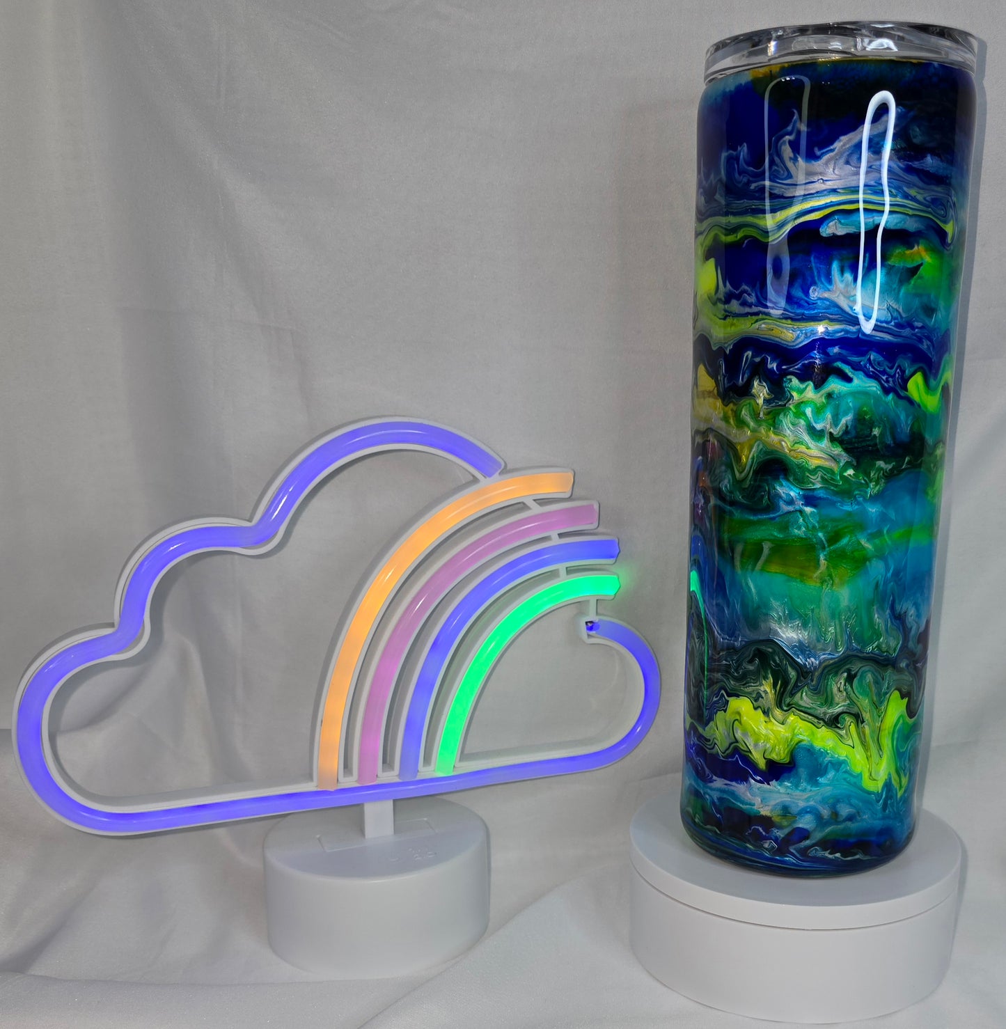 139- Blue and green 30 oz epoxy tumbler