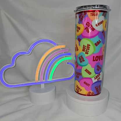 140- Conversation hearts 20 oz epoxy tumbler