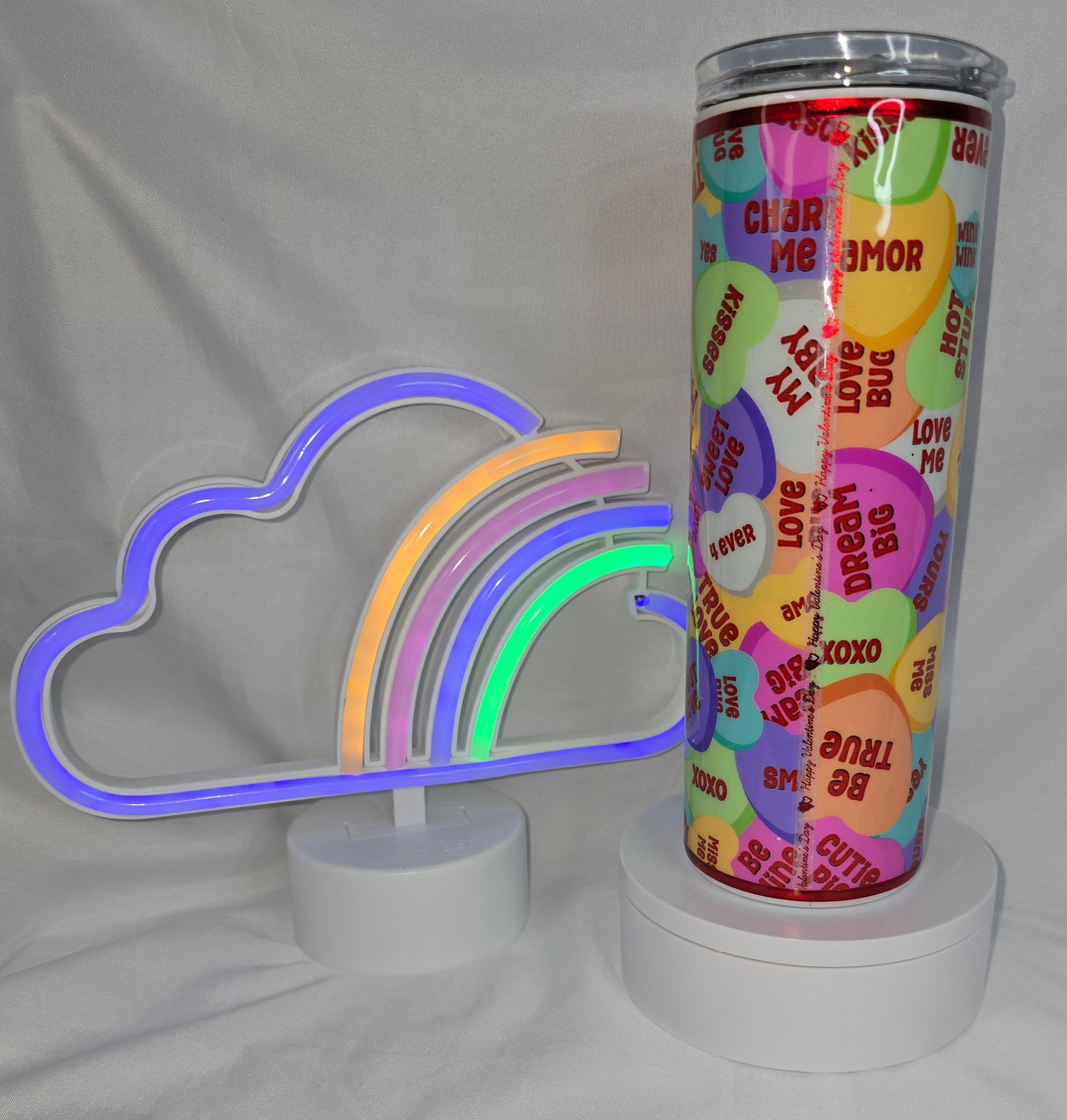 140- Conversation hearts 20 oz epoxy tumbler