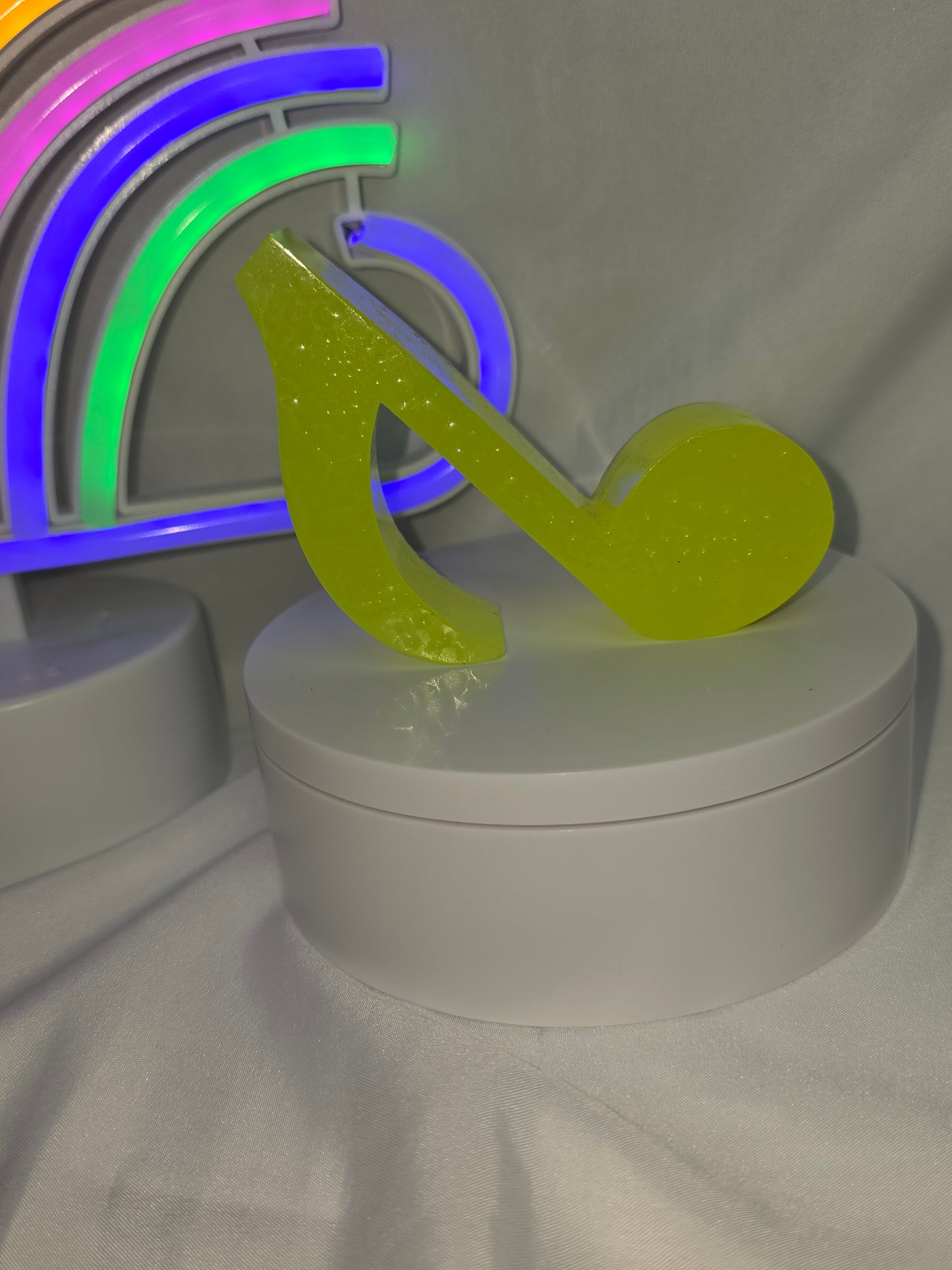 Large glow in the dark resin music note