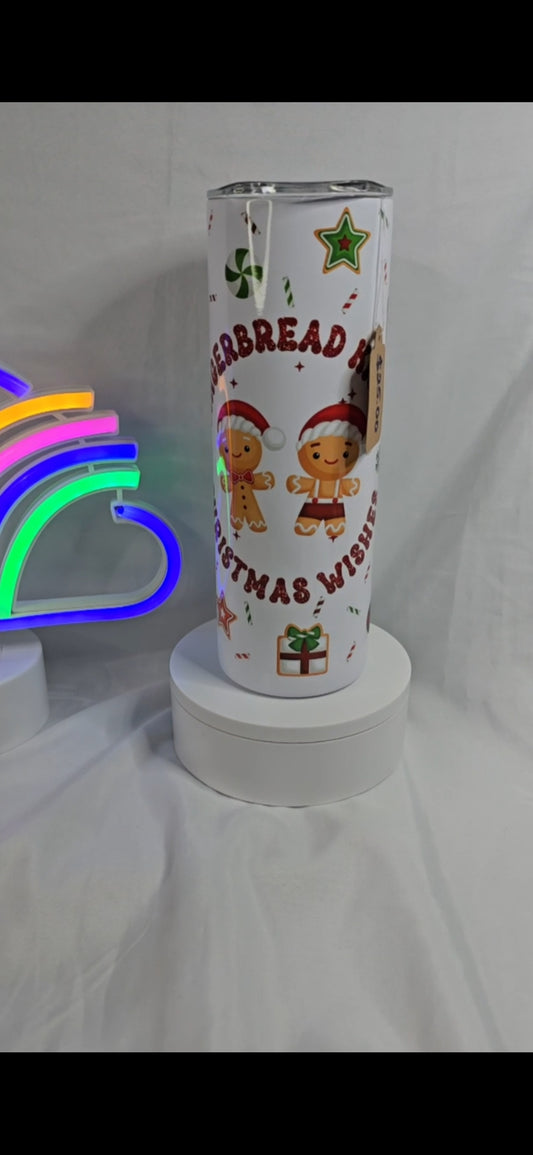 S14- 20 oz gingerbread  sublimation tumbler