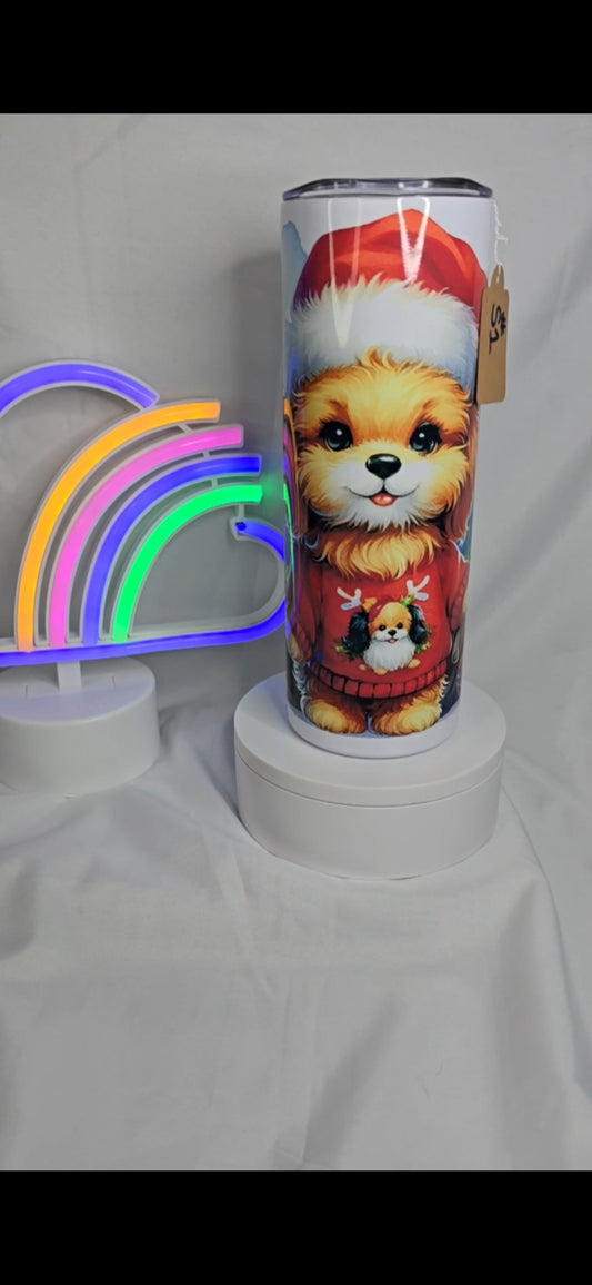 S1- 20 oz Christmas puppy sublimation tumbler