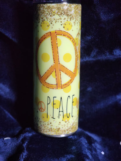 10-Peace, Love and Sunshine 20oz Skinny Tumbler