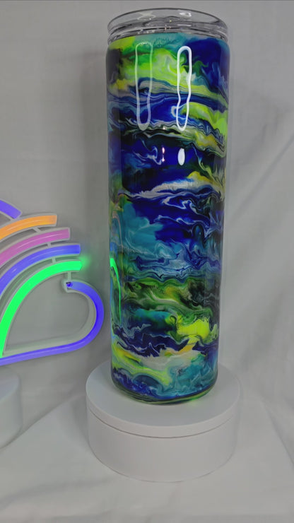 139- Blue and green 30 oz epoxy tumbler