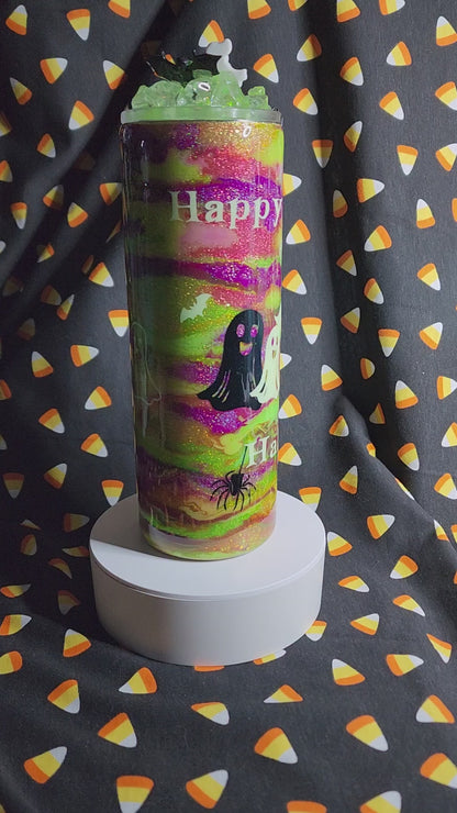 7-Happy Halloween 20oz. Skinny Glow-in-the-dark Tumbler