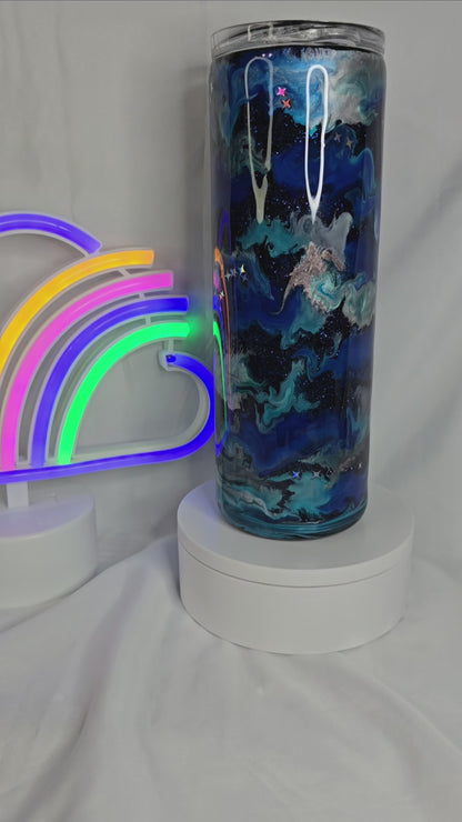 114-Blue stars 20oz tumbler