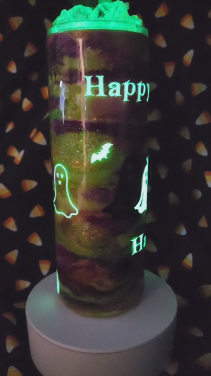 7-Happy Halloween 20oz. Skinny Glow-in-the-dark Tumbler