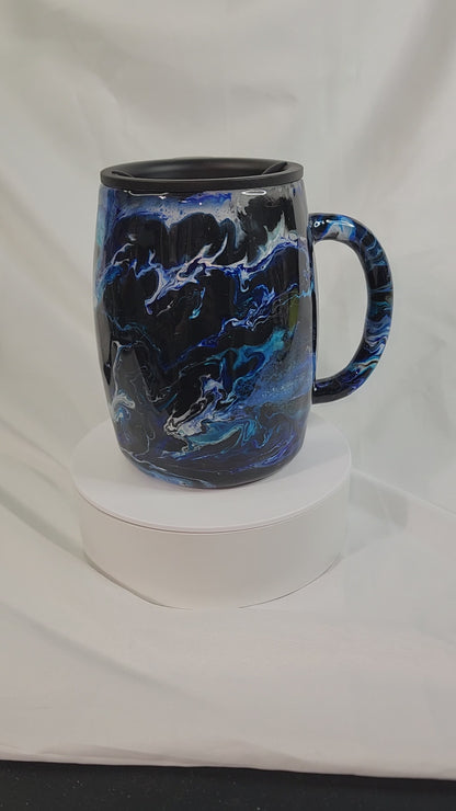 31-Blue alcohol ink Coffee mug