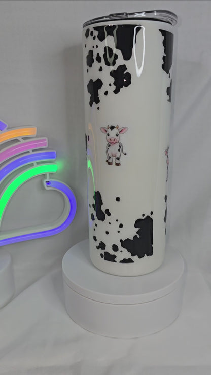 136- Cute 20 oz cow print epoxy tumbler