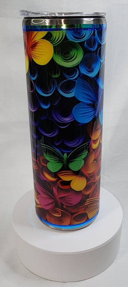 22-Rainbow butterflies 20oz skinny