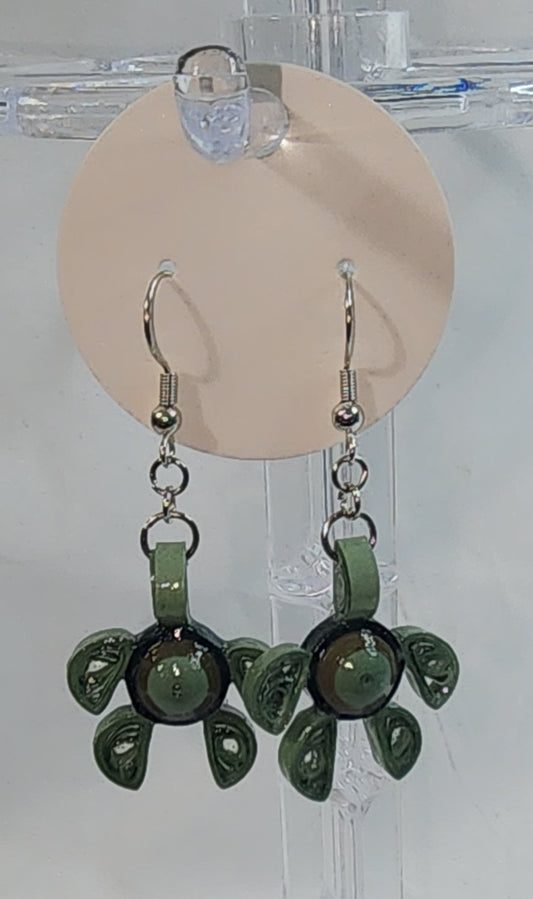 Paper Quilled Sea Turtle Earrings